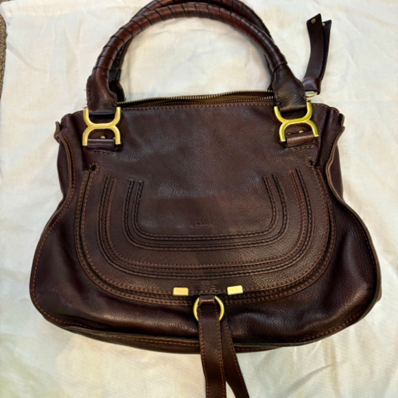 Chloe Marcie Medium Zip Leather Satchel Bag with dust bag 🌻🧡 - Picture 4 of 16